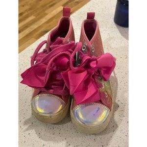 JoJo Siwa Glitter Pink Bow Little Girl Sneakers  sz 12‎